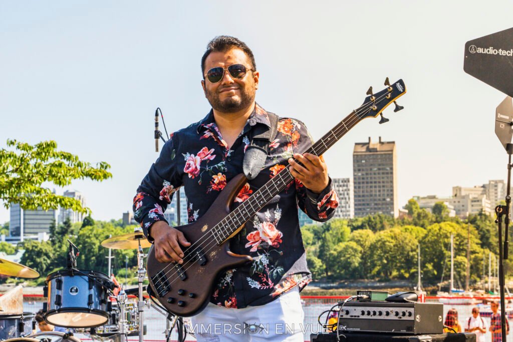 A guitarist performs live on stage during the Carnaval del Sol Latin American cultural festival in Vancouver