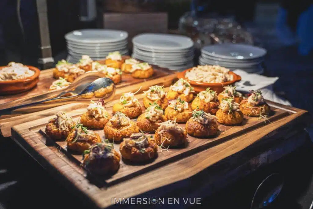 Close-up view of premium culinary catering and food presentation at a corporate conference hospitality venue in British Columbia